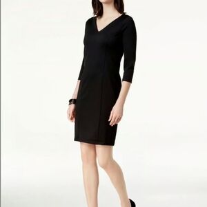 Elegant Black V-Neck Dress